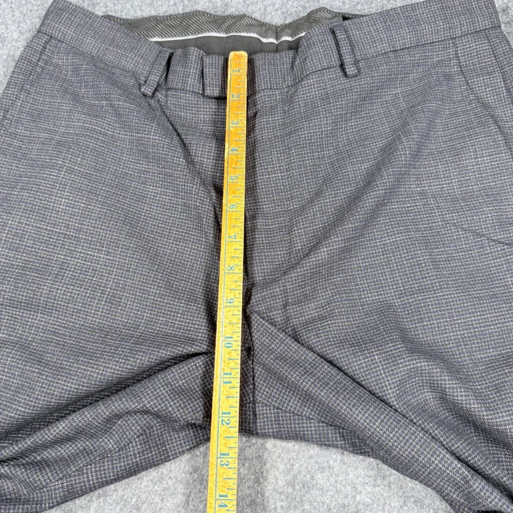Banana Republic Slim Fit Gray Micro Pattern Dress Pants 34x32 Stretch Trousers